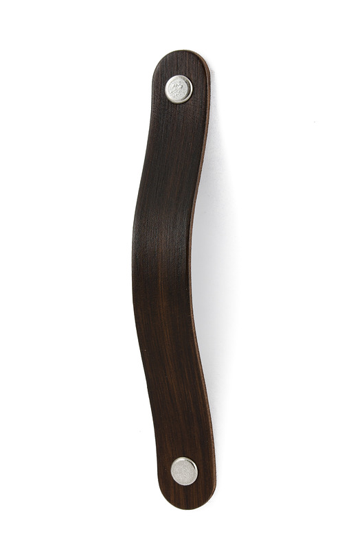 gałki do mebli Skórzany uchwyt meblowy COLORISO M BROWN WOOD P