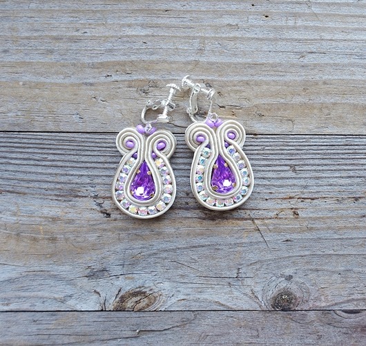 Ladendowe  migotki- klipsy soutache Mró Soutache