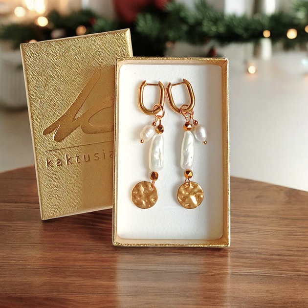 kolczyki z kamieniami Fikuśne perły : kolczyki : wyjątkowy prezent PREMIUM