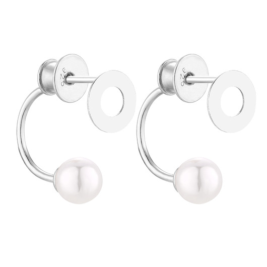 kolczyki srebrne Srebrne kolczyki z kółkami i perłami SWAROVSKI CRYSTAL