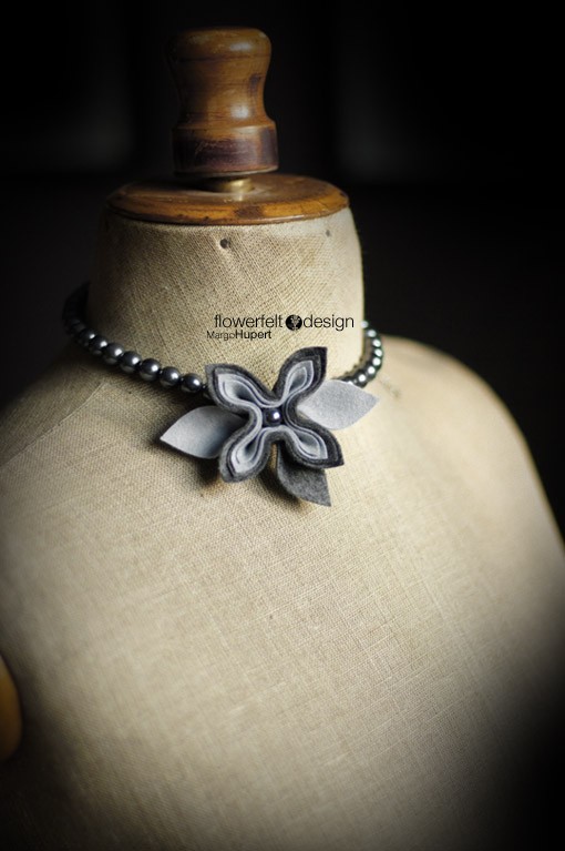 Grey with Grey- korale FlowerFelt Design