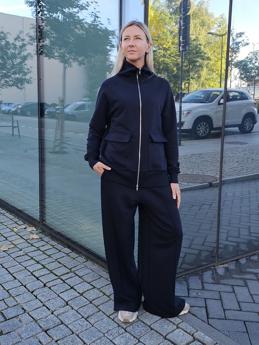 komplety damskie Kamiko luźny komplet z długą bluzą - Navy