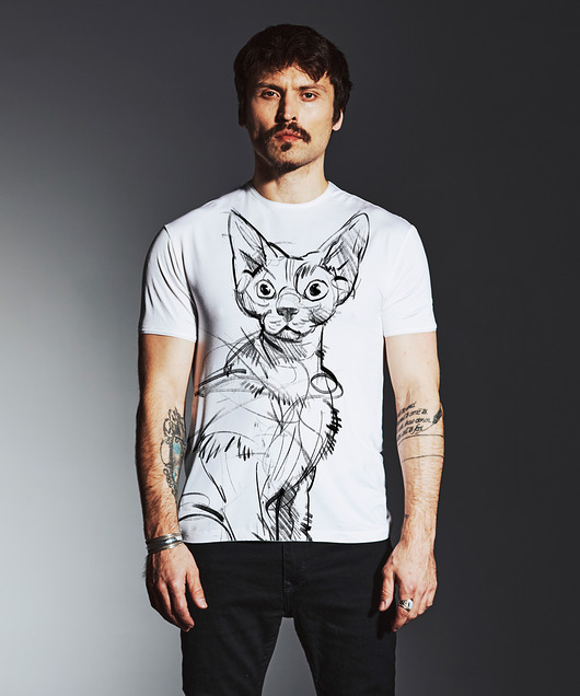t-shirty męskie Devon Cat Men's T-shirt white