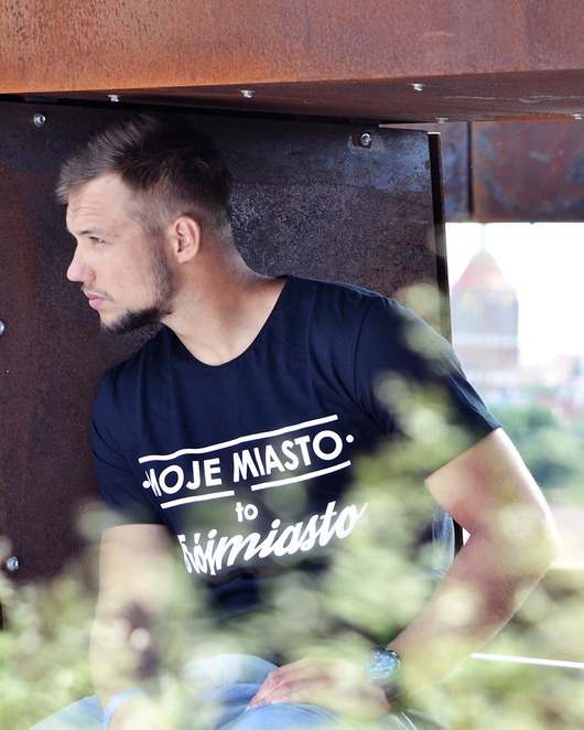 T-shirt męski czarny MOJE MIASTO TO TRÓJMIASTO ZAKLAD ze 3MIASTO