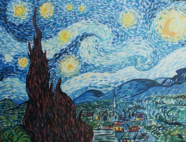 obrazy Obraz olejny gwieździsta noc Vincent van Ghog
