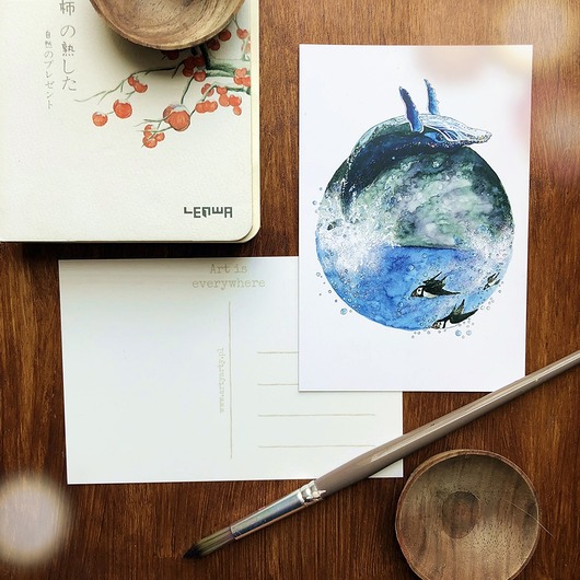 pocztówka ilustracja wiatr i woda Arty arty