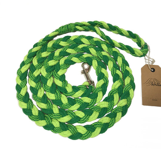 2 m smycz pleciona zielono-szmaragdowo-pistacjow Willow Hand Made