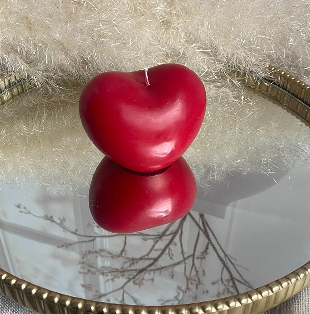 świeczniki i świece Świeca sojowa dekoracyjna "Sweet Heart" 60x80mm jasna czerwona