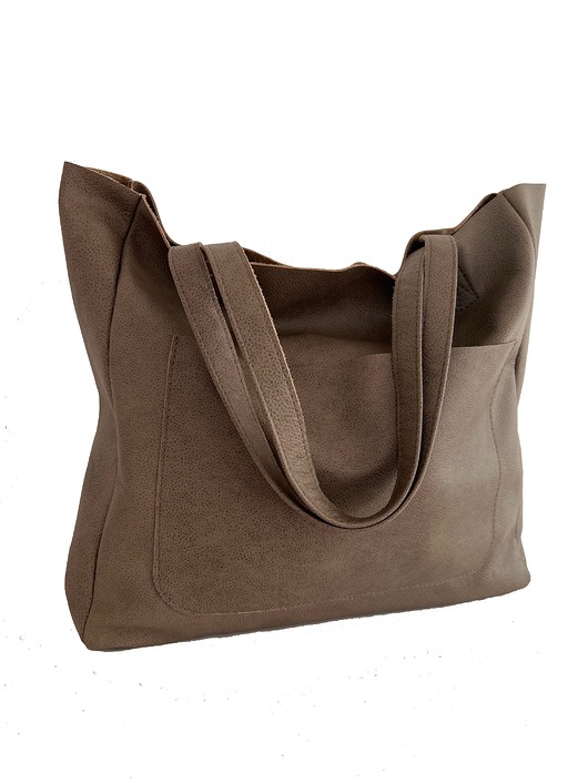 torby na ramię Duża torba damska z kieszenią na ramię ze skóry naturalnej