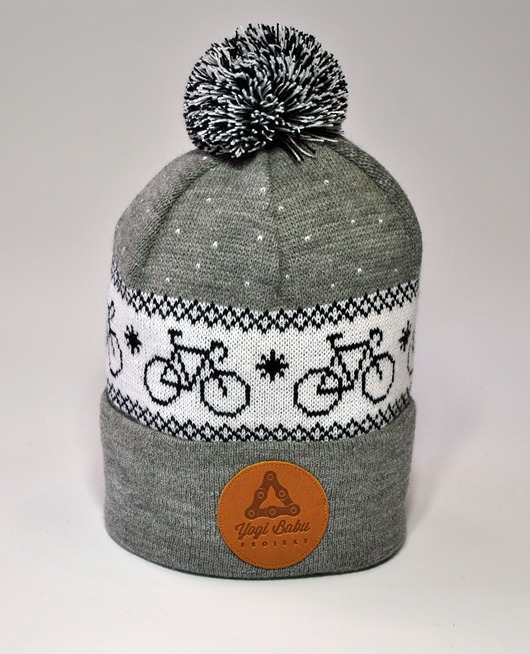 beanie pompom bike* grey * YOGI BABU PROJEKT yogi babu projekt