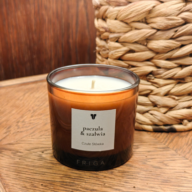 świece zapachowe CZUŁE SŁÓWKA  - Świeca zapachowa naturalna - Paczula  Szałwia 220g