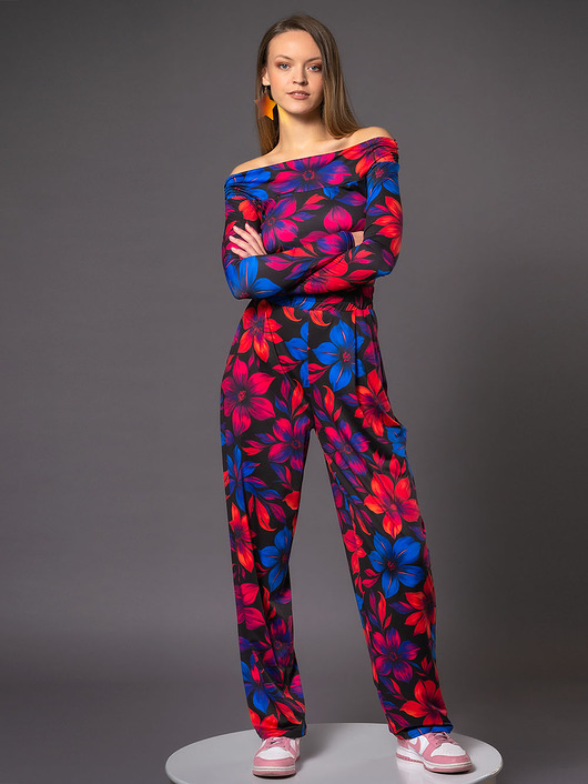 bluzki z długim rękawem damskie Julietta Flower Power - bluzka z odsłoniętymi ramionami