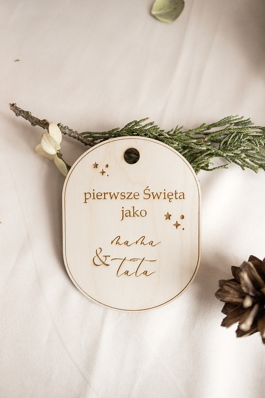 dekoracje świąteczne Drewniana zawieszka - pierwsze święta