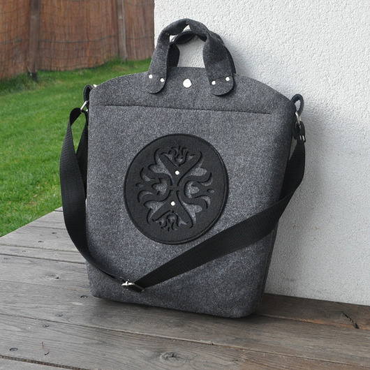 torby na ramię BiGGest BaG - vol.1 grafitowa z czarną aplikacją