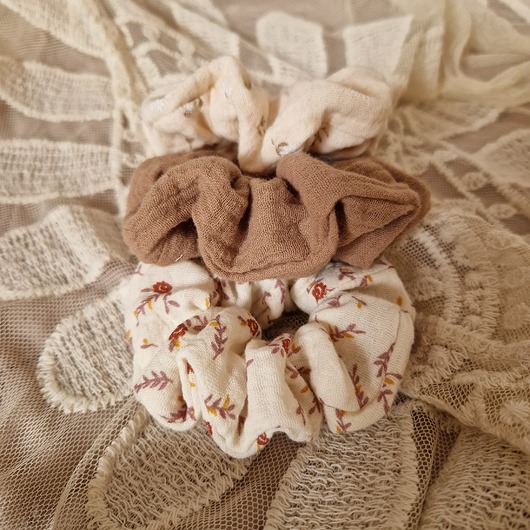 gumki do włosów Zestaw 3 scrunchie