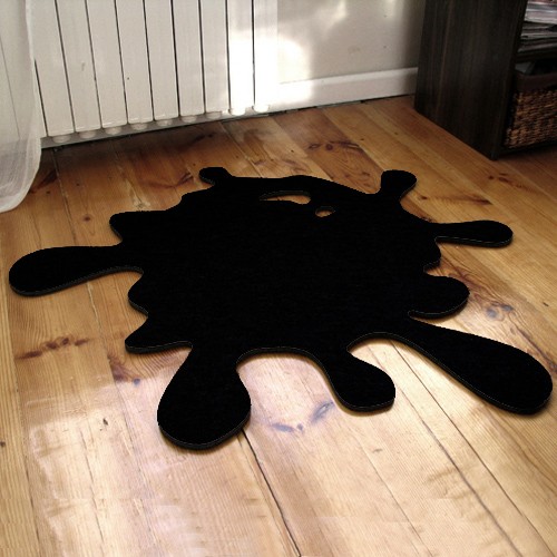 filcowy dywan plama, czarna home variety
