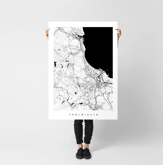 plakaty Plakat Trójmiasto - mapa Trójmiasta 
