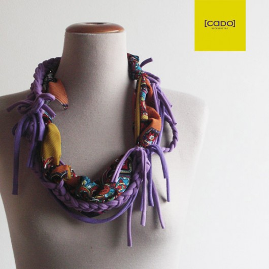 Naszyjnik z dzianiny i jedwabiu CADOaccessories