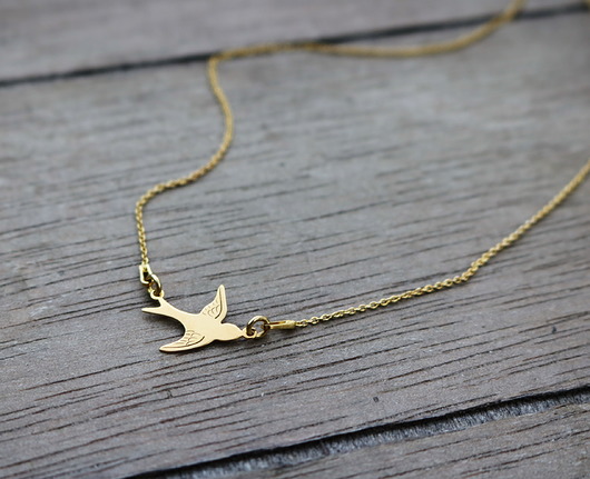 Naszyjnik jaskółka - srebro 925 pozłacane Coccola JEWELLERY