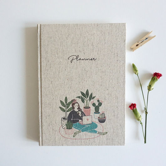 Planner A5   Dzienny   Lniany  Ekologiczny Pracownia Zeszytów
