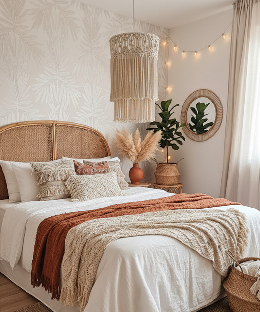 lampy wiszące Abażur wiszący makrama boho