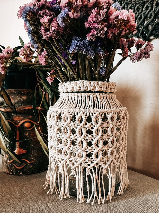 makramy Lampion/Wazon makrama "Serce"
