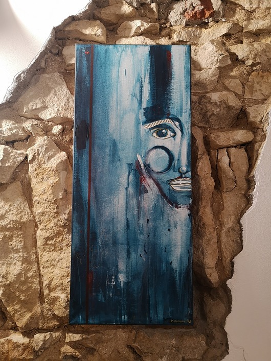 obrazy Obraz ręcznie malowany na płótnie 30x70 cm - kobieta