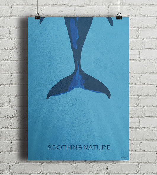Wieloryb - plakat fine art, giclee minimalmill