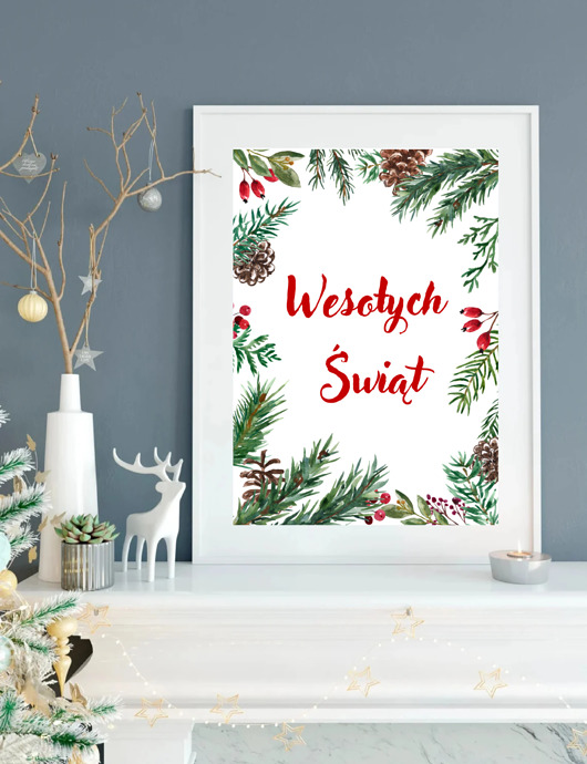 plakaty PLAKAT Wesołych świąt Boże Narodzenie