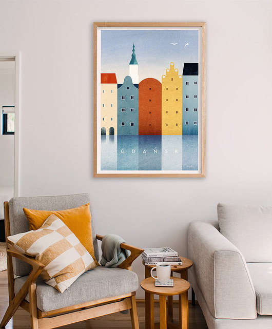 plakaty Gdańsk - kolorowe kamienice - plakat fine art