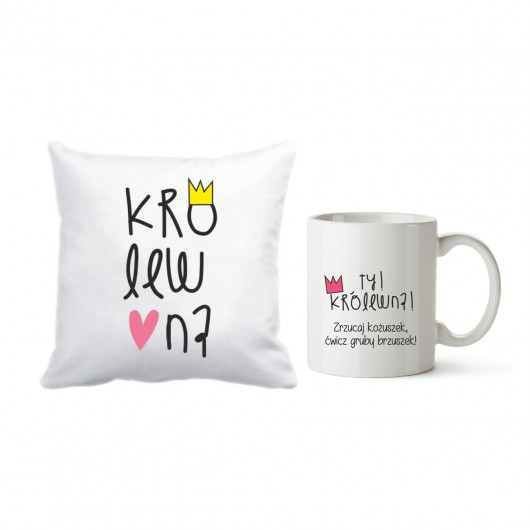 zestaw. kubek i poszewka. królewna i brzuszek Love Life and Forest