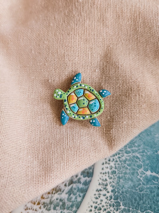 przypinki PIN przypinka ŻÓŁW ŻÓŁWIK akcesoria w stylu marine, morskie zwierzęta