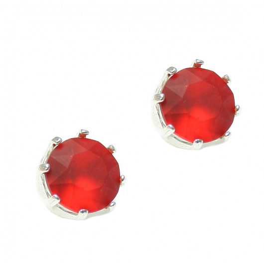 Kolczyki POPLAVSKY RED MATTE CRYSTAL POPLAVSKY