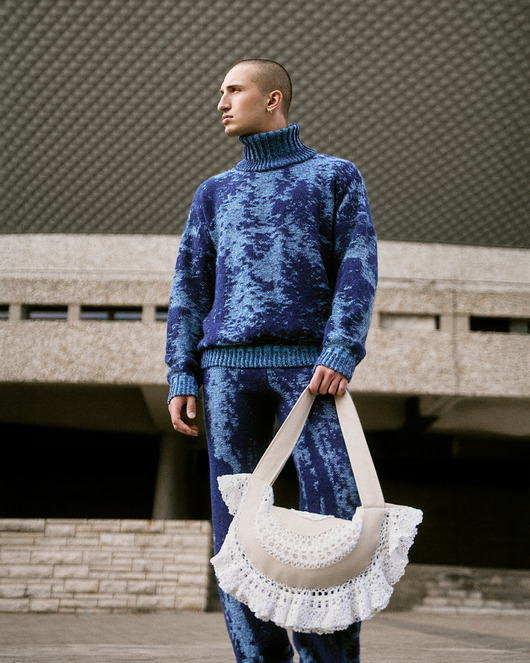 swetry damskie  Moherowy sweter z golfem SMOKE