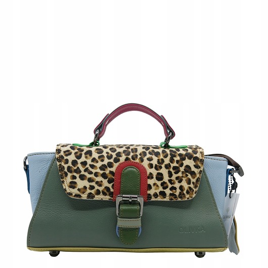 torby na ramię Torebka damska skórzana retro do ręki regulowany pasek elegancka eko OLIVKA