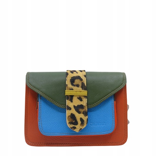 torby na ramię Torebka skórzana dwustronny odwracalny pasek damska listonoszka eko OLIVKA