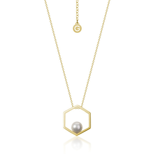 złote naszyjniki Naszyjnik hexagon gold