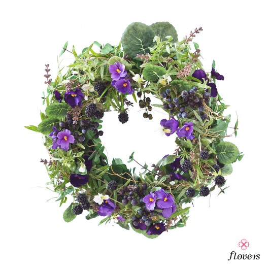 Wiosenny kwiatowy wianek na ścianę okno drzwi Flovers