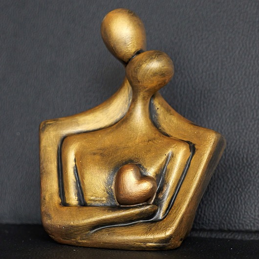 figurki i rzeźby Rzeźba Para Zakochanych jasne złoto wys. 12,3 cm