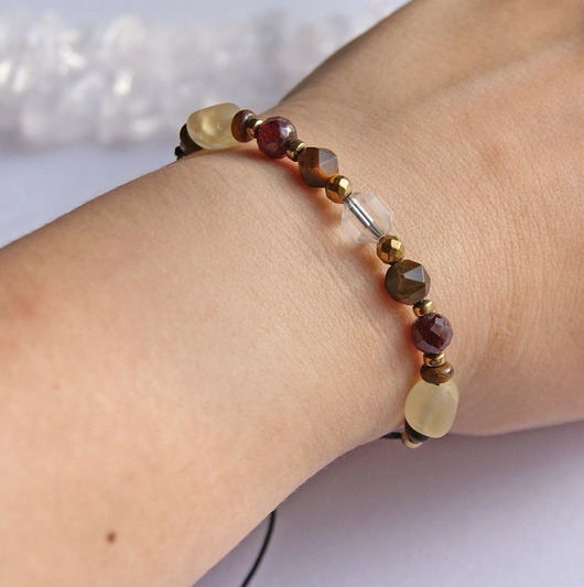 bransoletki z kamieni naturalnych LEW - zodiac collection - NEW gold