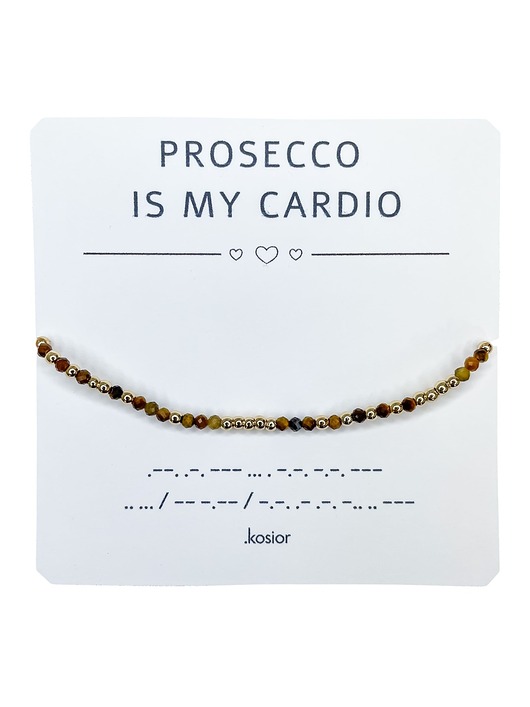 bransoletki na sznurku Prosecco is my cardio Bransoletka z alfabetem Morsea