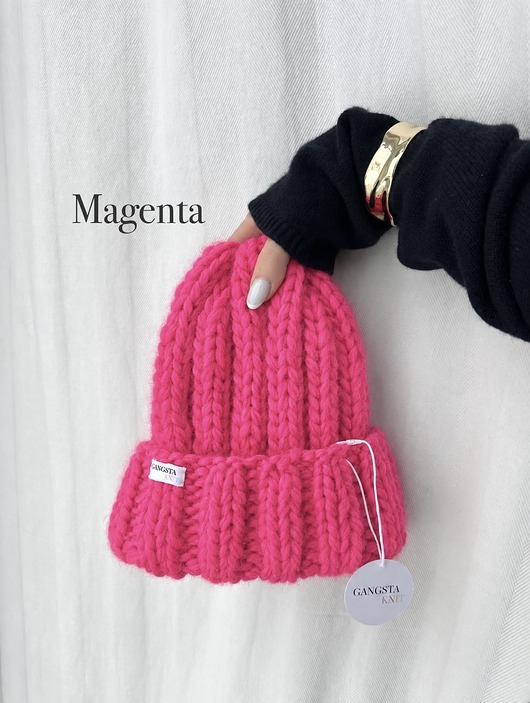 czapki damskie Czapka Nordic 100% wełna *magenta*