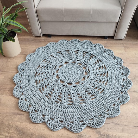 dywany Dywan ze sznurka bawełnianego szydełkowy 100cm