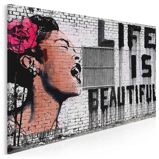 20017 Obraz na płótnie BANKSY BEAUTIFUL 120x80 VAKUdsgn