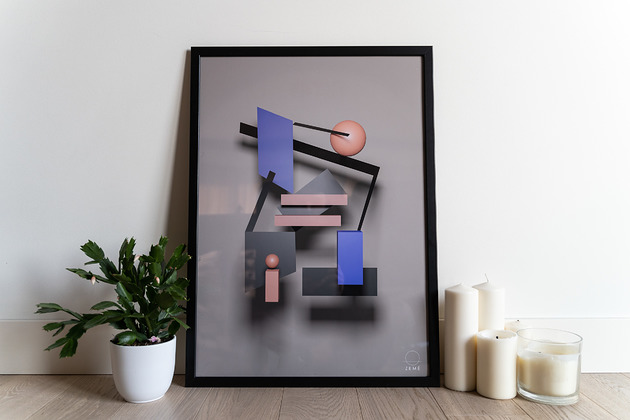 plakaty Plakat 3D Grafika Geometria