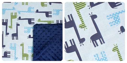 Komplet -kocyk i poduszka - Żyrafy Owl on cotton