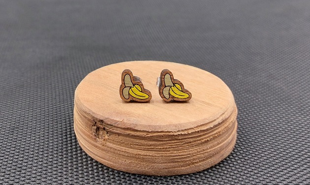 kolczyki drewniane Kolczyki drewniane BANANY