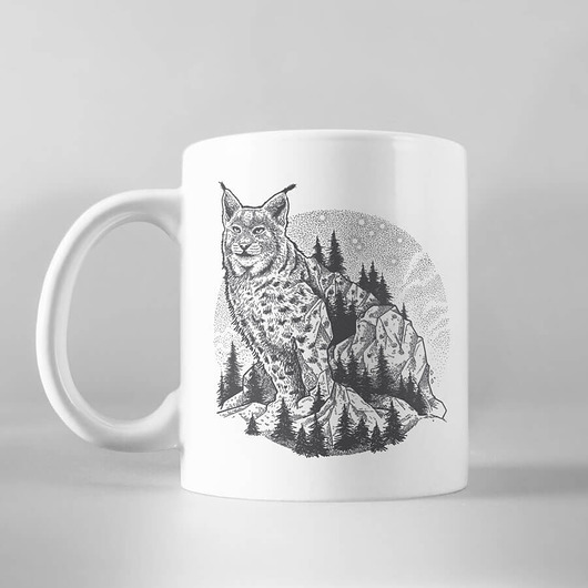 Kubek ceramiczny 330ml RYŚ biały Szwendam sie