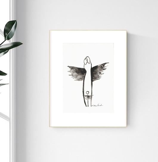 grafika 21X30 cm wykonana ręcznie MiniMalArt