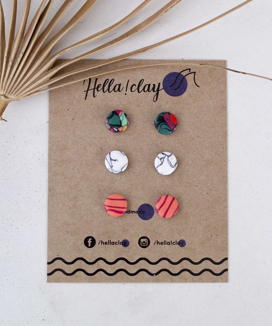 Minikolczyki 3pack Hellaclay